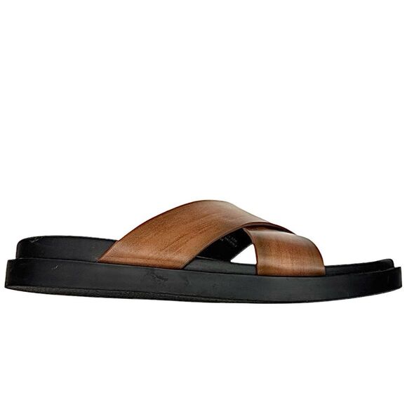 Stacy Adams Daniel Cross Strap Mens Slide Sandal - Brown Pre-Owned Size 10 M main image 0
